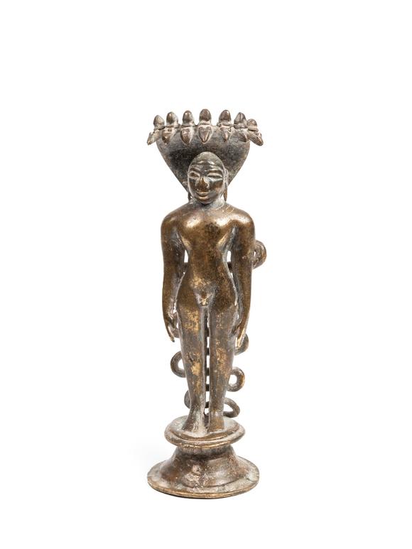 Marcopolo AuctionsA BRASS SCULPTURE OF JINA PARSVANATHA, India, 16th century