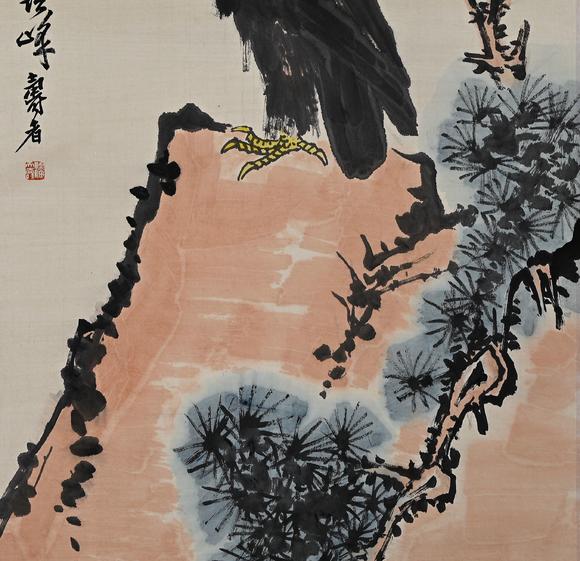 吉本株式會(huì)社潘天壽 雄鷹圖 紙本立軸