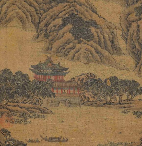 日本松町古美宋徽宗 仙山蓬萊泛江圖
