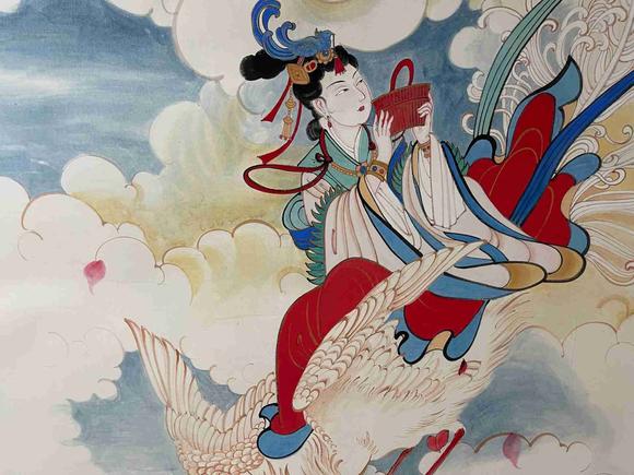 日本松町古美張大千 飛天圖