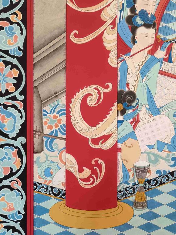 日本松町古美張大千 唐宮按樂圖