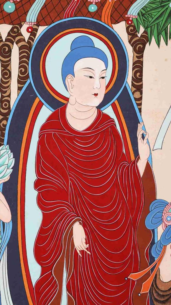 日本松町古美張大千  樂佛圖  樂不可極