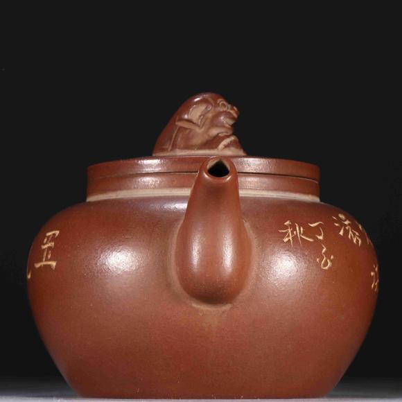 日本松町古美紫砂瑞獸壺