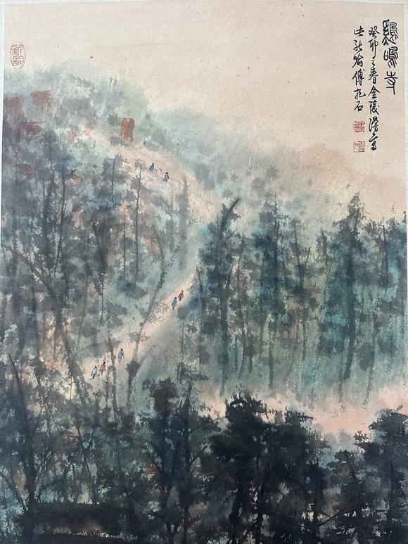 日本松町古美傅抱石 雞鳴寺風(fēng)光