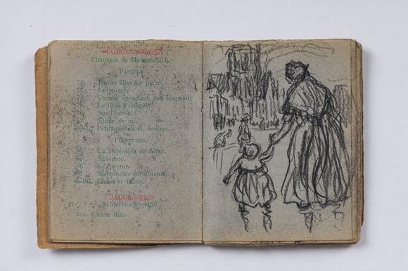Coronari Auctions BVEugeen Van Mieghem (1875-1930): A sketchbook with scenes of daily life in Antwerp, charcoal and pastel, dated 22 and 23 August 1901