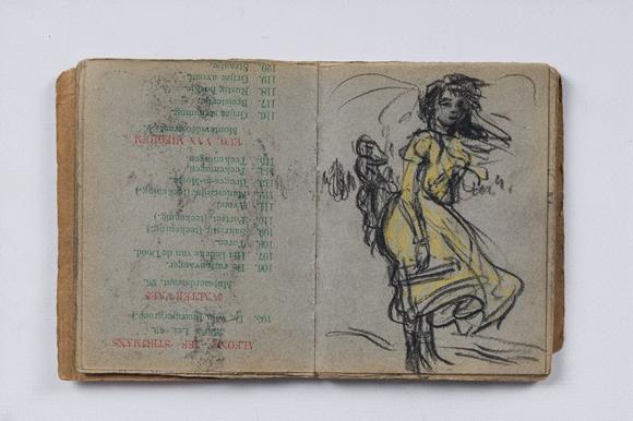 Coronari Auctions BVEugeen Van Mieghem (1875-1930): A sketchbook with scenes of daily life in Antwerp, charcoal and pastel, dated 22 and 23 August 1901