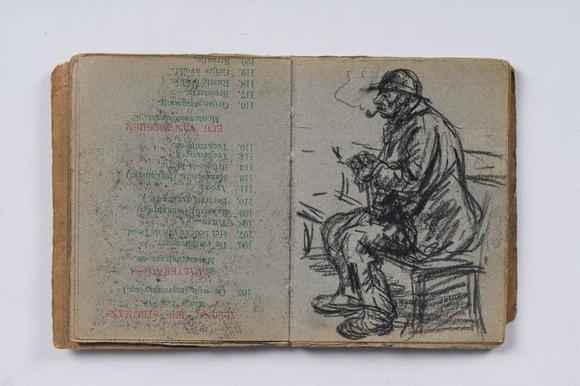 Coronari Auctions BVEugeen Van Mieghem (1875-1930): A sketchbook with scenes of daily life in Antwerp, charcoal and pastel, dated 22 and 23 August 1901