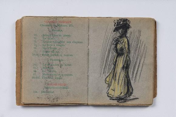 Coronari Auctions BVEugeen Van Mieghem (1875-1930): A sketchbook with scenes of daily life in Antwerp, charcoal and pastel, dated 22 and 23 August 1901