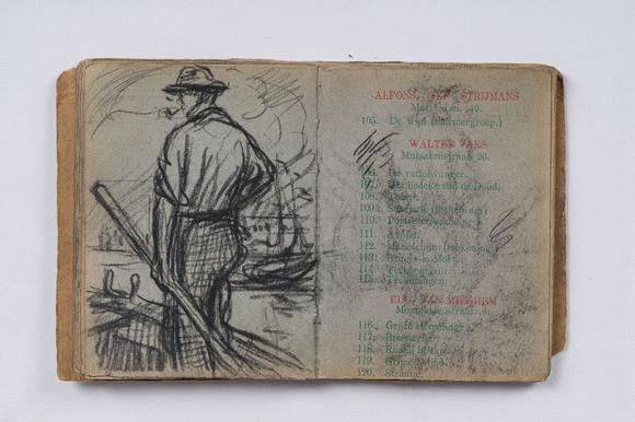 Coronari Auctions BVEugeen Van Mieghem (1875-1930): A sketchbook with scenes of daily life in Antwerp, charcoal and pastel, dated 22 and 23 August 1901
