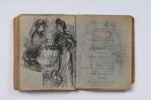 Coronari Auctions BVEugeen Van Mieghem (1875-1930): A sketchbook with scenes of daily life in Antwerp, charcoal and pastel, dated 22 and 23 August 1901