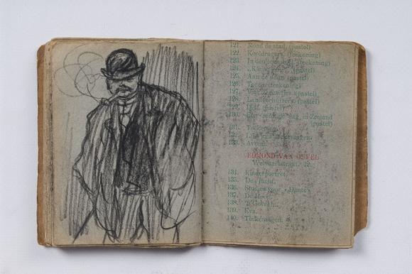 Coronari Auctions BVEugeen Van Mieghem (1875-1930): A sketchbook with scenes of daily life in Antwerp, charcoal and pastel, dated 22 and 23 August 1901