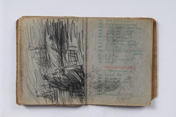 Coronari Auctions BVEugeen Van Mieghem (1875-1930): A sketchbook with scenes of daily life in Antwerp, charcoal and pastel, dated 22 and 23 August 1901