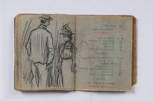 Coronari Auctions BVEugeen Van Mieghem (1875-1930): A sketchbook with scenes of daily life in Antwerp, charcoal and pastel, dated 22 and 23 August 1901