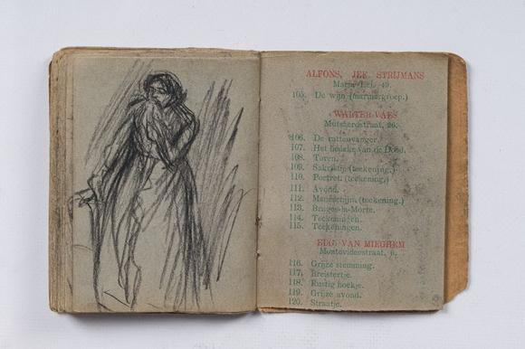 Coronari Auctions BVEugeen Van Mieghem (1875-1930): A sketchbook with scenes of daily life in Antwerp, charcoal and pastel, dated 22 and 23 August 1901