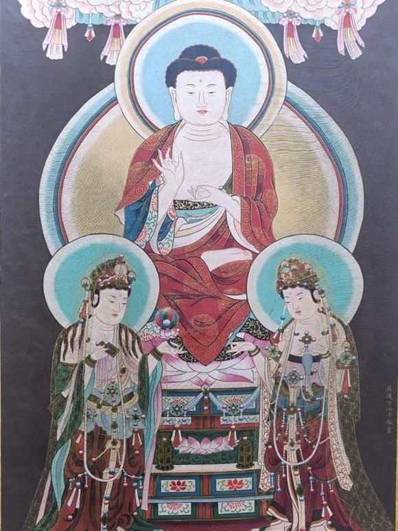 日本松町古美吳道子 神宗三圣佛中堂圖