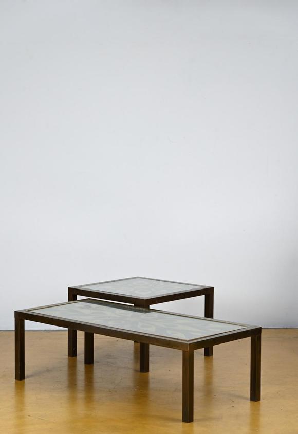 Loeckx AuctioneersWilly Daro: coffee table and side table with engra…