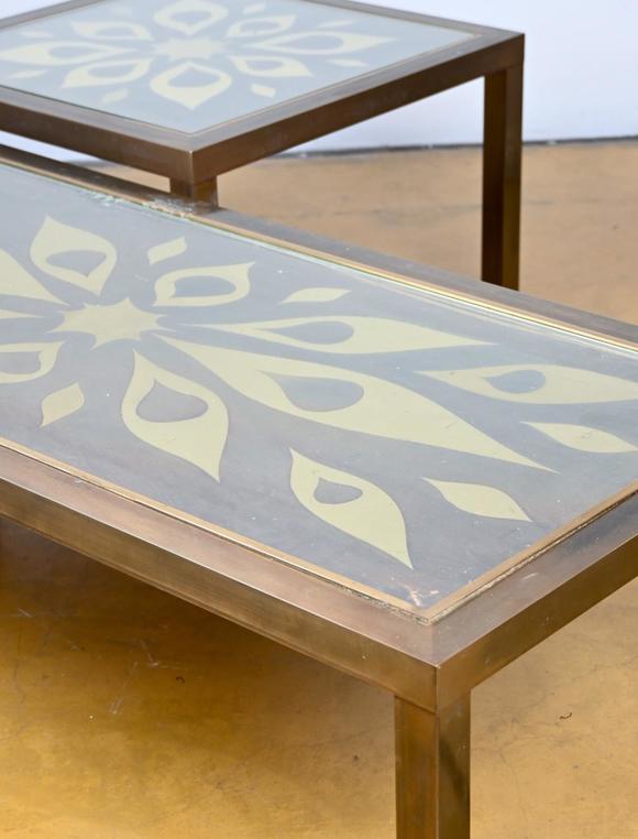 Loeckx AuctioneersWilly Daro: coffee table and side table with engra…