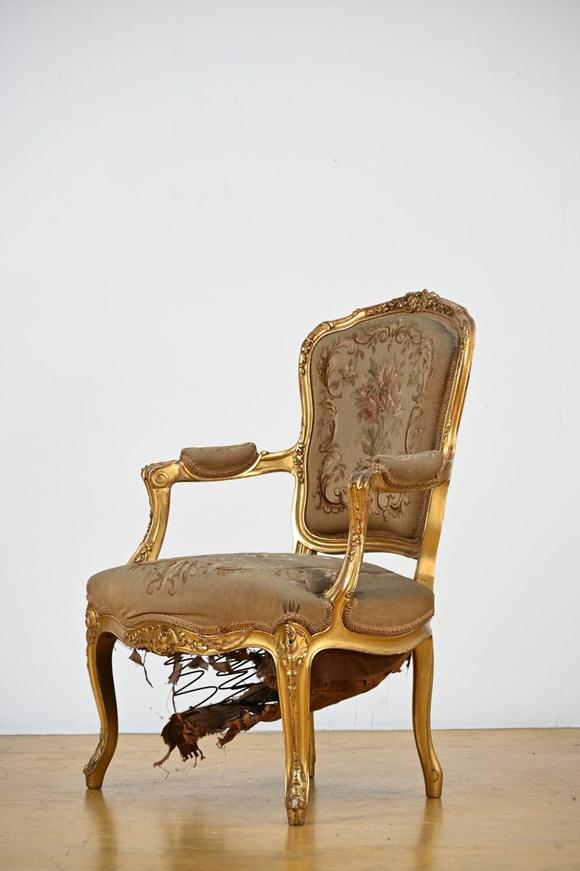 Loeckx AuctioneersGilded Louis XV style salon with Aubusson Tapestry…