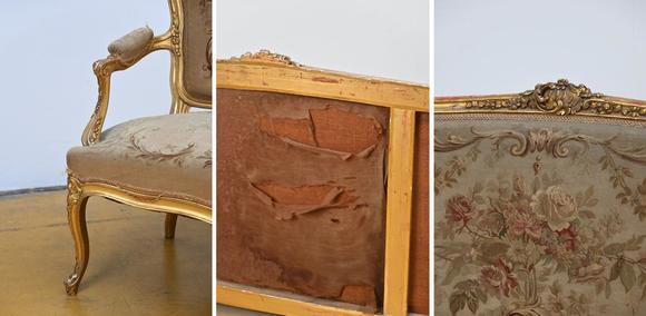 Loeckx AuctioneersGilded Louis XV style salon with Aubusson Tapestry…