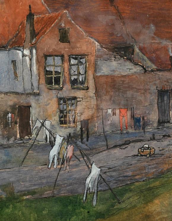 Loeckx AuctioneersJules De Bruycker (1908): drawing watercolor / gou…