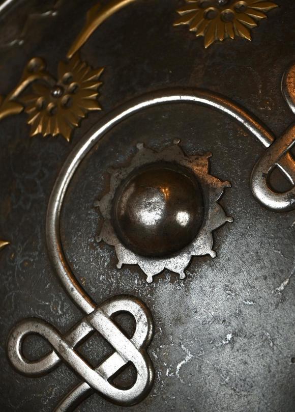 Loeckx AuctioneersCollection: an Indian metal shield and a leather s…