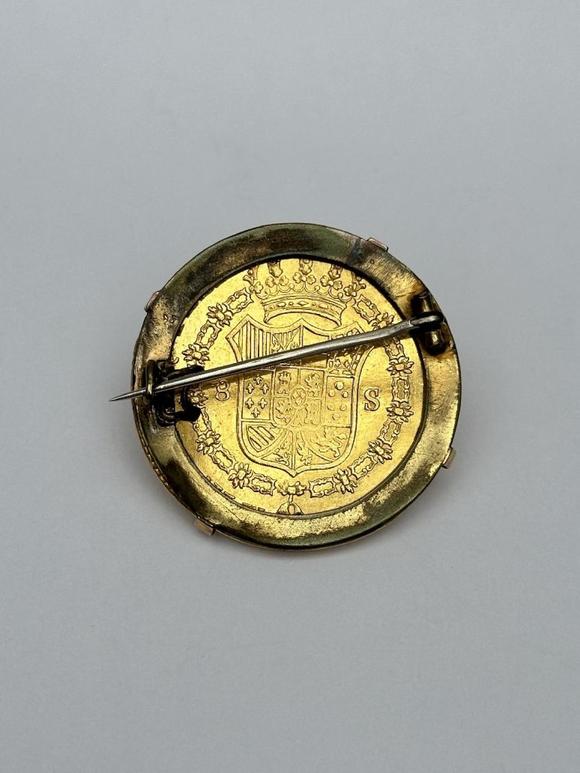 Loeckx AuctioneersCarlos III 1781: Gold coin of 8 Escudos mounted as…