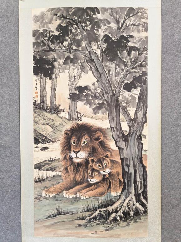日本松町古美黃君璧 獅子