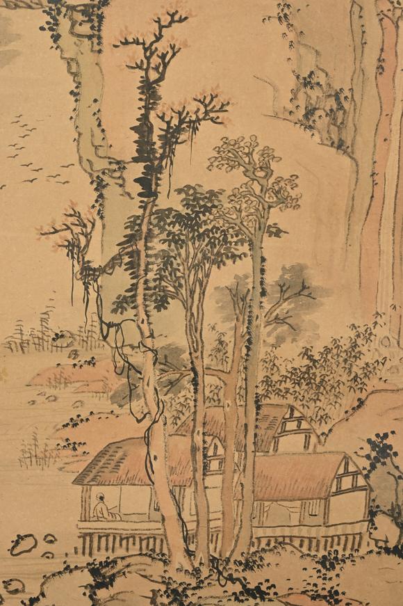 三杉美術(shù)汪溶 茅屋讀書圖