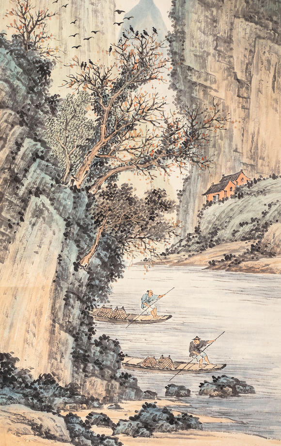 中鴻信袁松年 （1895-1966） 寒林鴉噪