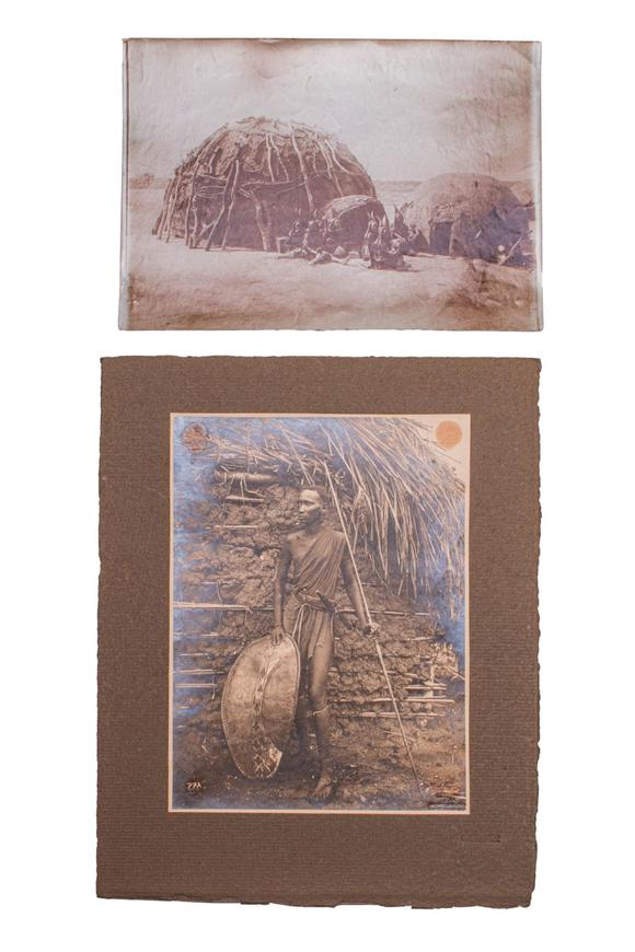 Apollo Art AuctionsCa. 20th century AD. 
A group of two photographs. The upper one depicts a group of people gathere