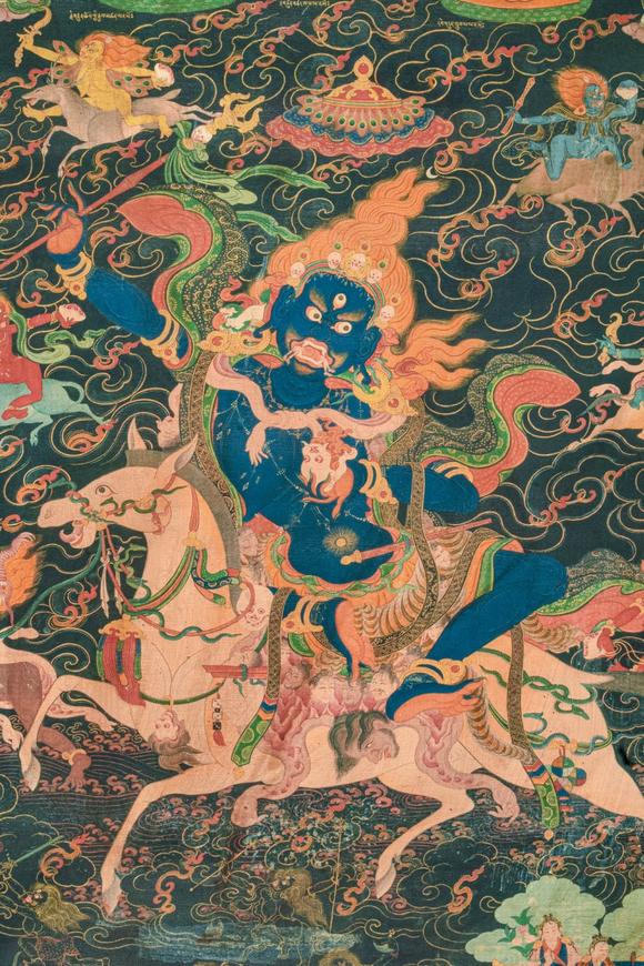 Apollo Art AuctionsCa. 19th century AD. >
A large-scale Tibetan thangka depicting Palden Lhamo, the fierce protector