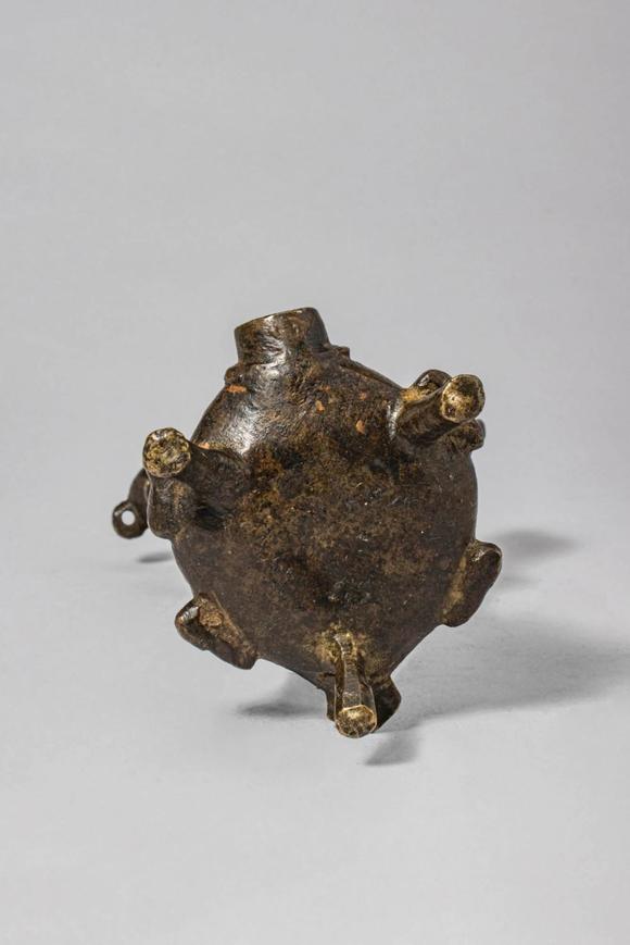 Apollo Art AuctionsCa. 14th-15th century AD. A bronze oil lamp cast in the form of Goddess Lakshmi, the consort of V