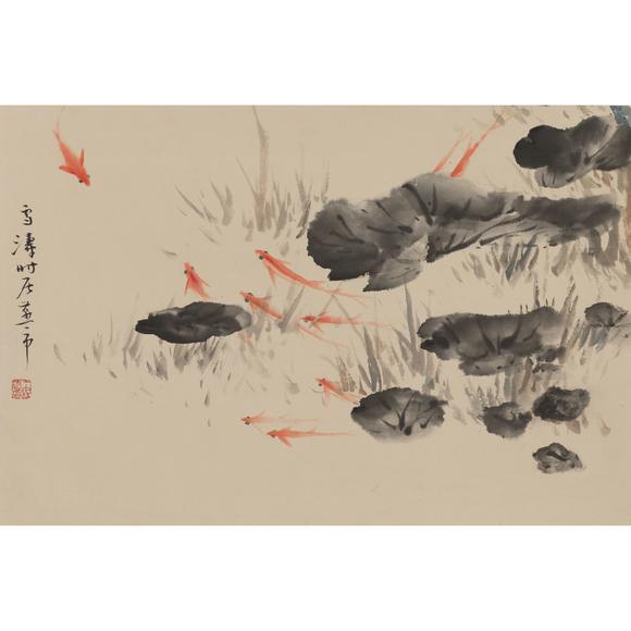 東京飛鳥(niǎo)王雪濤 遊魚(yú)圖