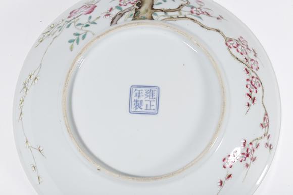 千葉大和粉彩梅花紋盤