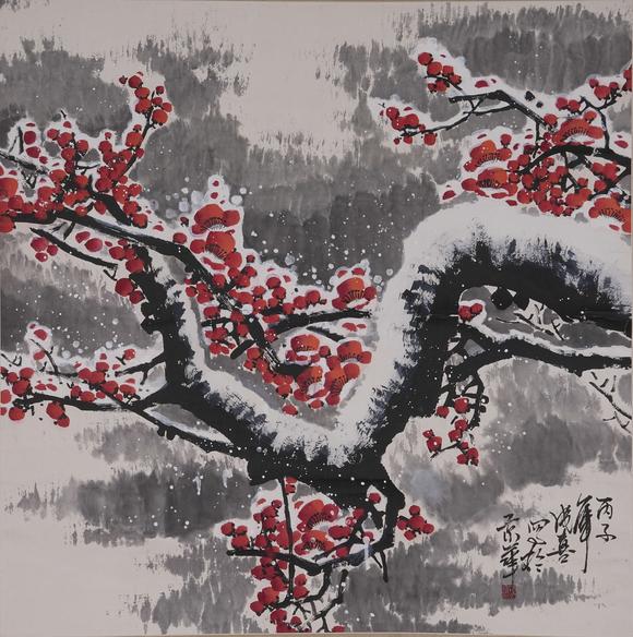 千葉大和王成喜紙本梅花圖畫(huà)