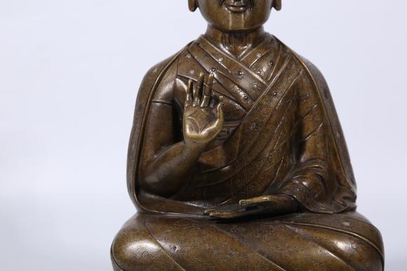 千葉大和合金銅嵌銀上師造像