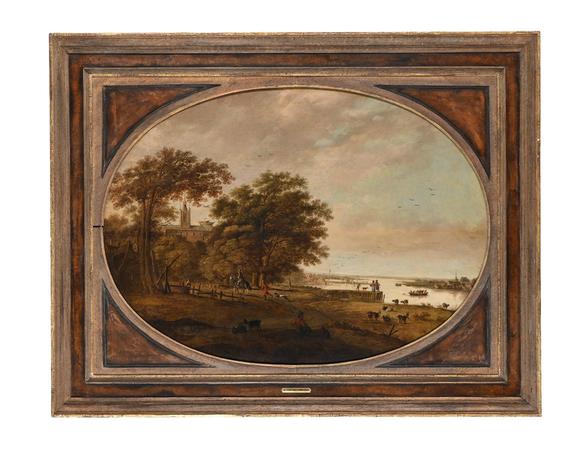 DreweattsATTRIBUTED TO JAN HARMENSZ VIJNCK (DUTCH CIRCA 1617-1650), RIVER LANDSCAPE WITH A CHURCH BEYOND