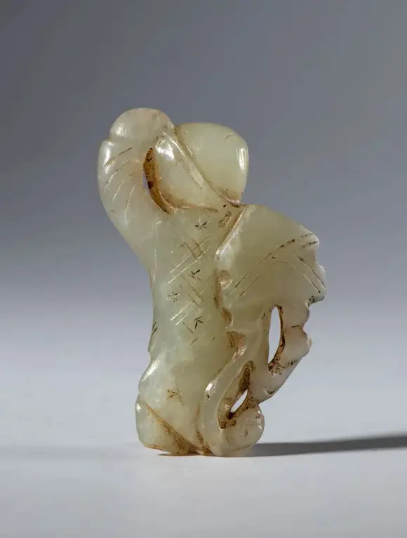 Bertolami Fine ArtSmall Hotan jade sculpture depicting a boy with a kite. China, 19th century