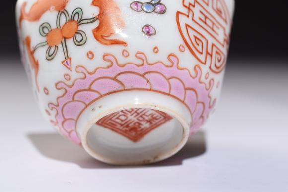 北京寶蘊(yùn)清 粉彩洪福齊天八棱杯