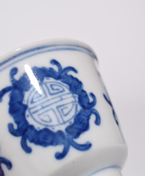 北京寶蘊清 青花五福捧壽品茗杯