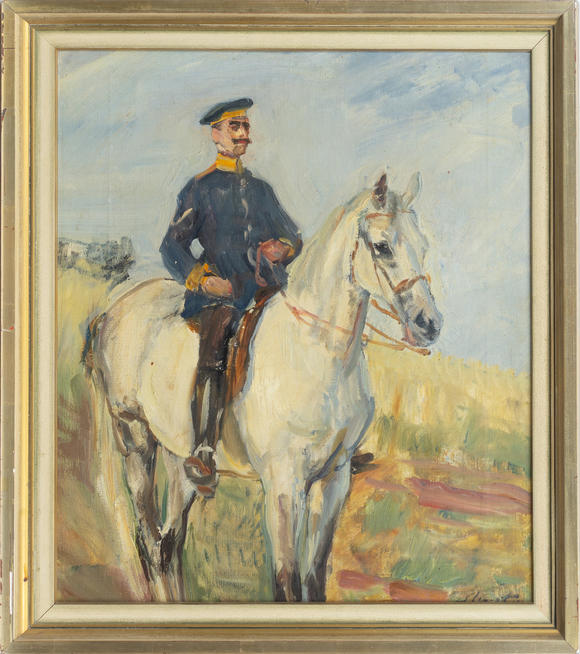Auktionshaus StahlMax Slevogt (Landshut 1868 - Neukastel/Pfalz 1932). Dragoon officer.