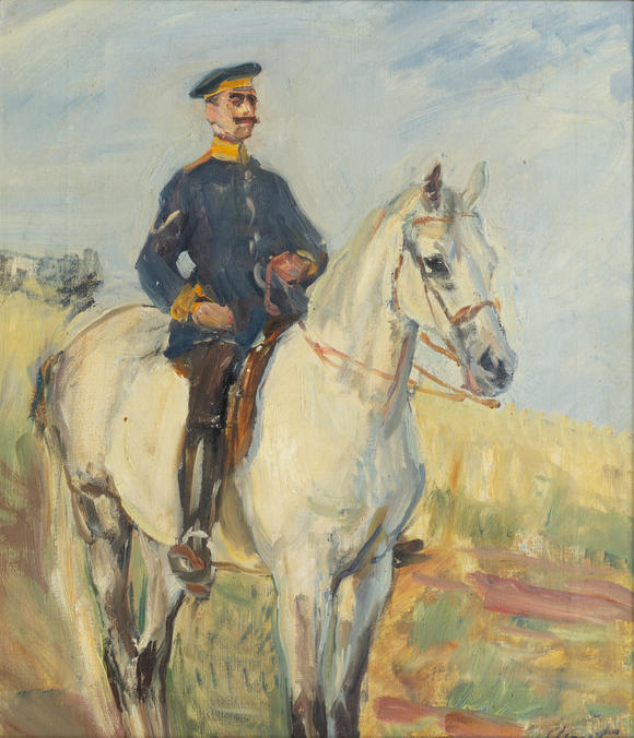 Auktionshaus StahlMax Slevogt (Landshut 1868 - Neukastel/Pfalz 1932). Dragoon officer.
