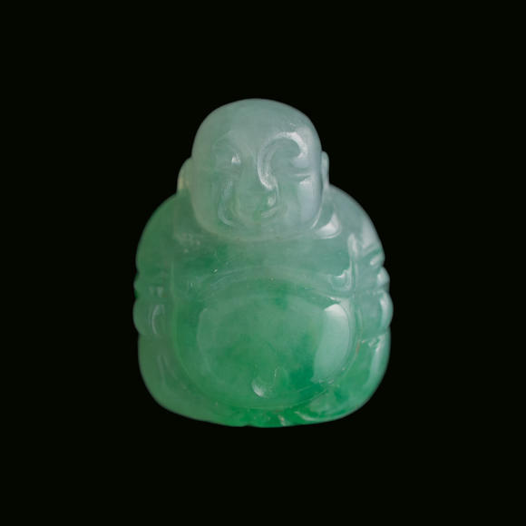 Oakridge Auction Gallery翡翠雕彌勒佛  A Chinese jadeite carving of Maitreya Buddha