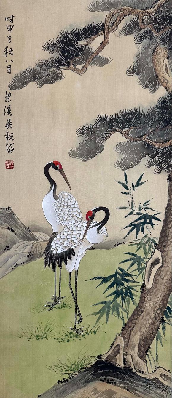 吉本株式會社吳觀岱 松鶴圖 紙本立軸