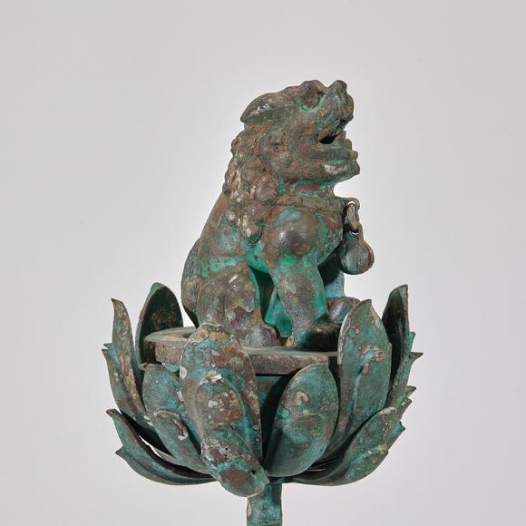 日本東勝明以前 銅 獅子香薰一對(duì)