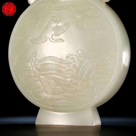 北京啟石清 仙鶴朝陽(yáng)抱月瓶