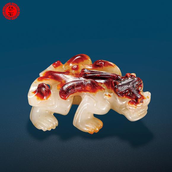 北京啟石明 紅皮白玉羽獸