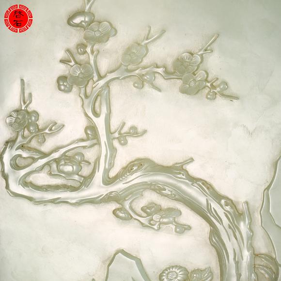 北京啟石清 山水人物插屏