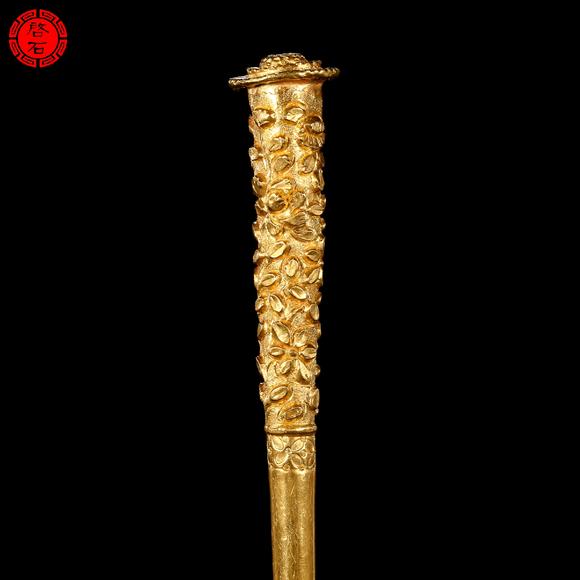 北京啟石明 菊紋花卉金簪