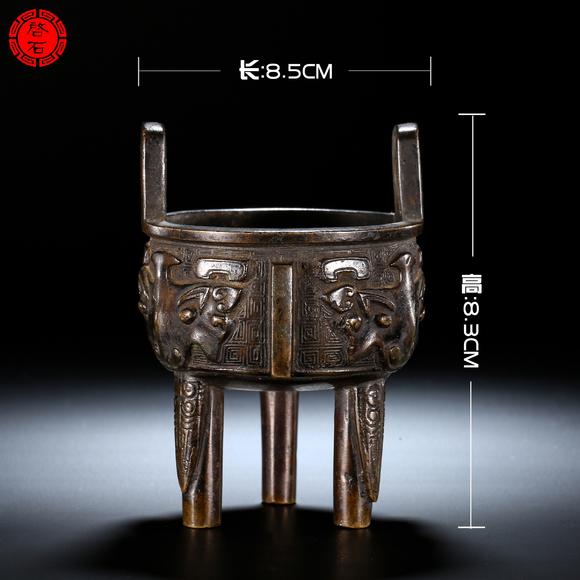 北京啟石明 饕餮獸面蟬足鼎